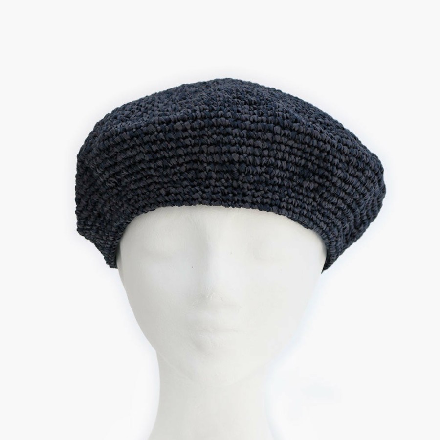 Mode Femme KARAKORAM Chapeaux & Bobs | Karakoram - Beret En Crochet - Marine