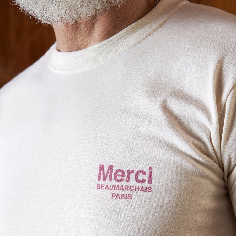 Mode Homme MERCI T-Shirts | Merci - T-Shirt Merci 111 - Logo Rose